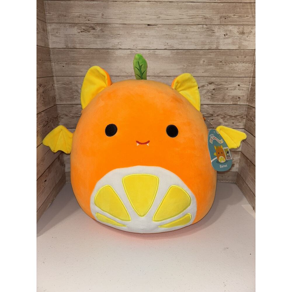 New UCC Squishmallow Barnet The Orange Citrus Fruit Bat 12” SDCC 2023 Exclusive